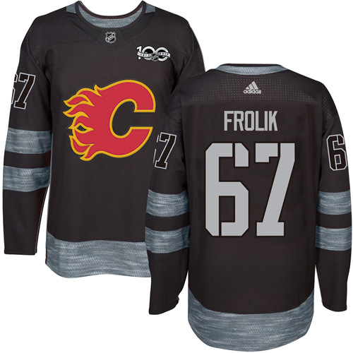 Adidas Flames #67 Michael Frolik Black 1917-100th Anniversary Stitched NHL Jersey - Click Image to Close